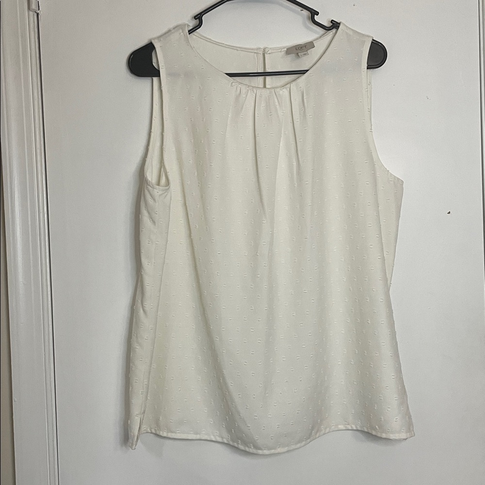 Loft White Sleeveless Blouse